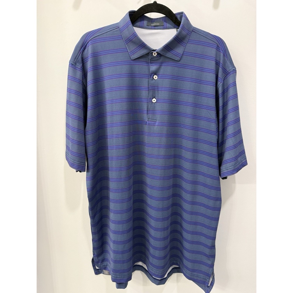 Turtleson Golf Polo Mens XL Purple Striped Performance Stretch Lakewood National